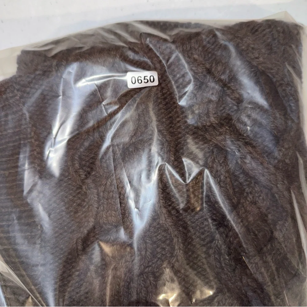 Ann Taylor Loft Brown Cable Knit Lambswool Blend Shrug‎ Bolero Wrap One Size